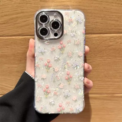 Gorgeous Shell Pattern Flower Pattern Mobile Phone Protective Case For iPhone Full Cover Anti-Fall Protection